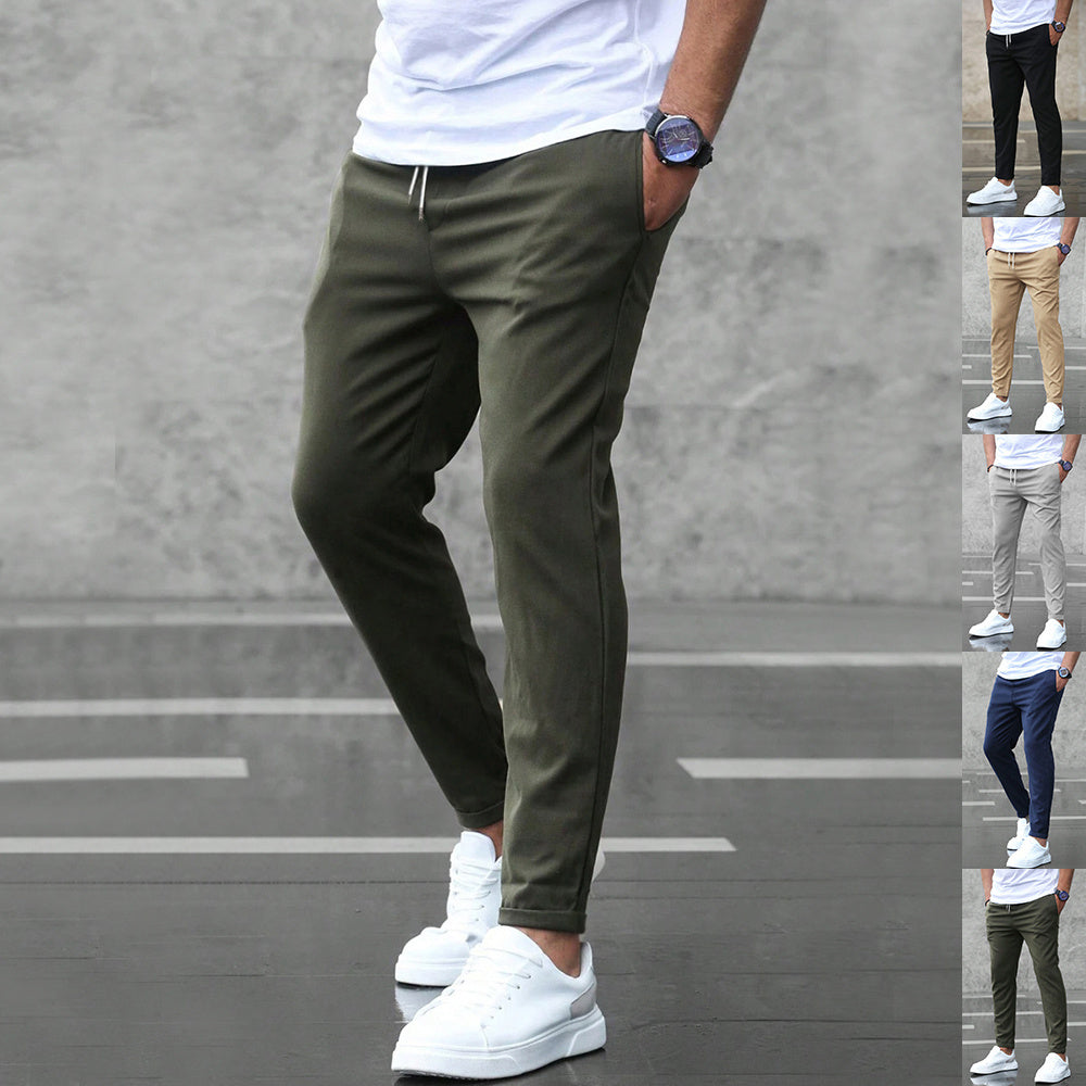 Pants Corr na bhFear Le Pócaí Faisean Bríste Drawstring Fit caol