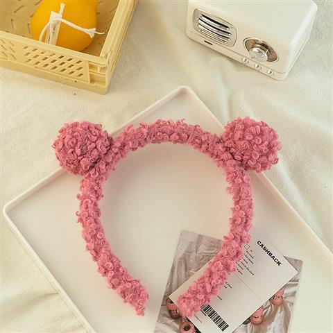 Liathróid Gruaige Cóiréis Headband Plush Headband Gleoite Accessories Gruaige Glan Ceannbheart Dearg
