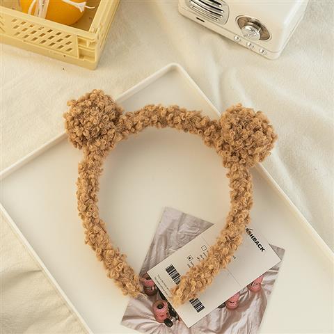 Liathróid Gruaige Cóiréis Headband Plush Headband Gleoite Accessories Gruaige Glan Ceannbheart Dearg