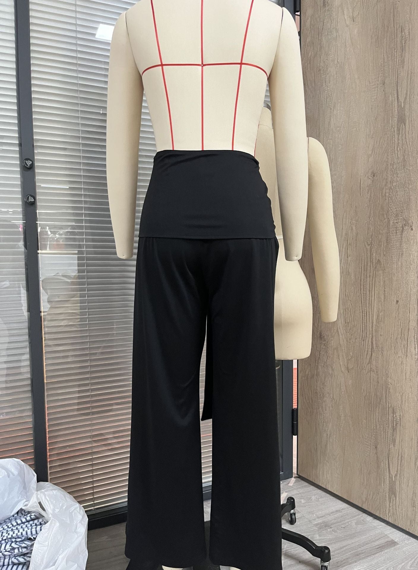 Loose Straight Casual Strap Wide-leg Suit Pants