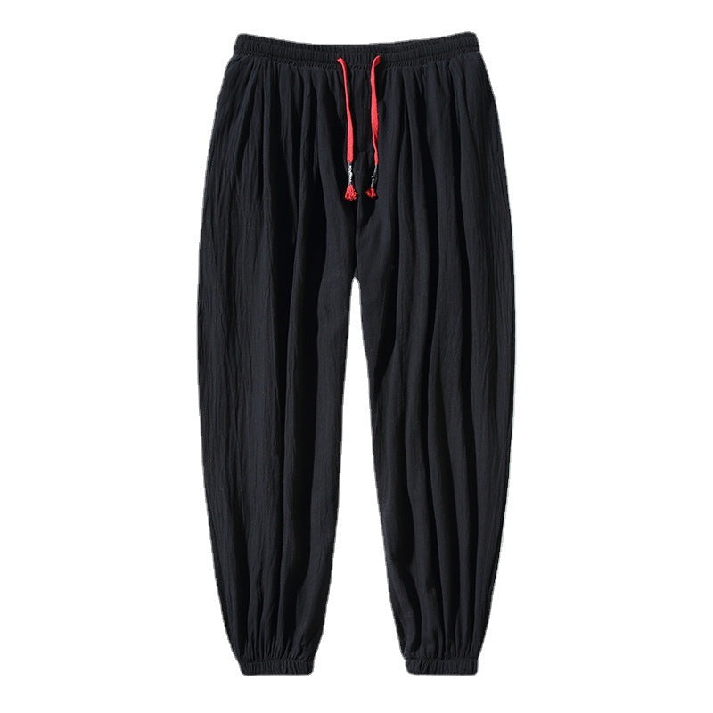 Loose Linen Casual Pants Cropped Trousers