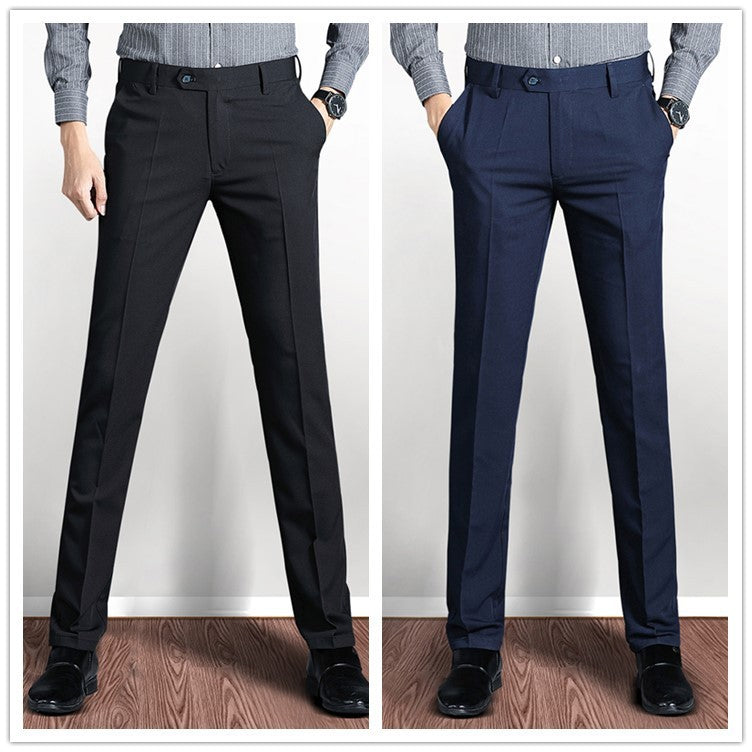 Youth Slim Straight Four-Sided Stretch Trousers