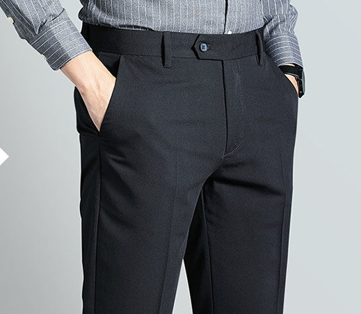 Youth Slim Straight Four-Sided Stretch Trousers