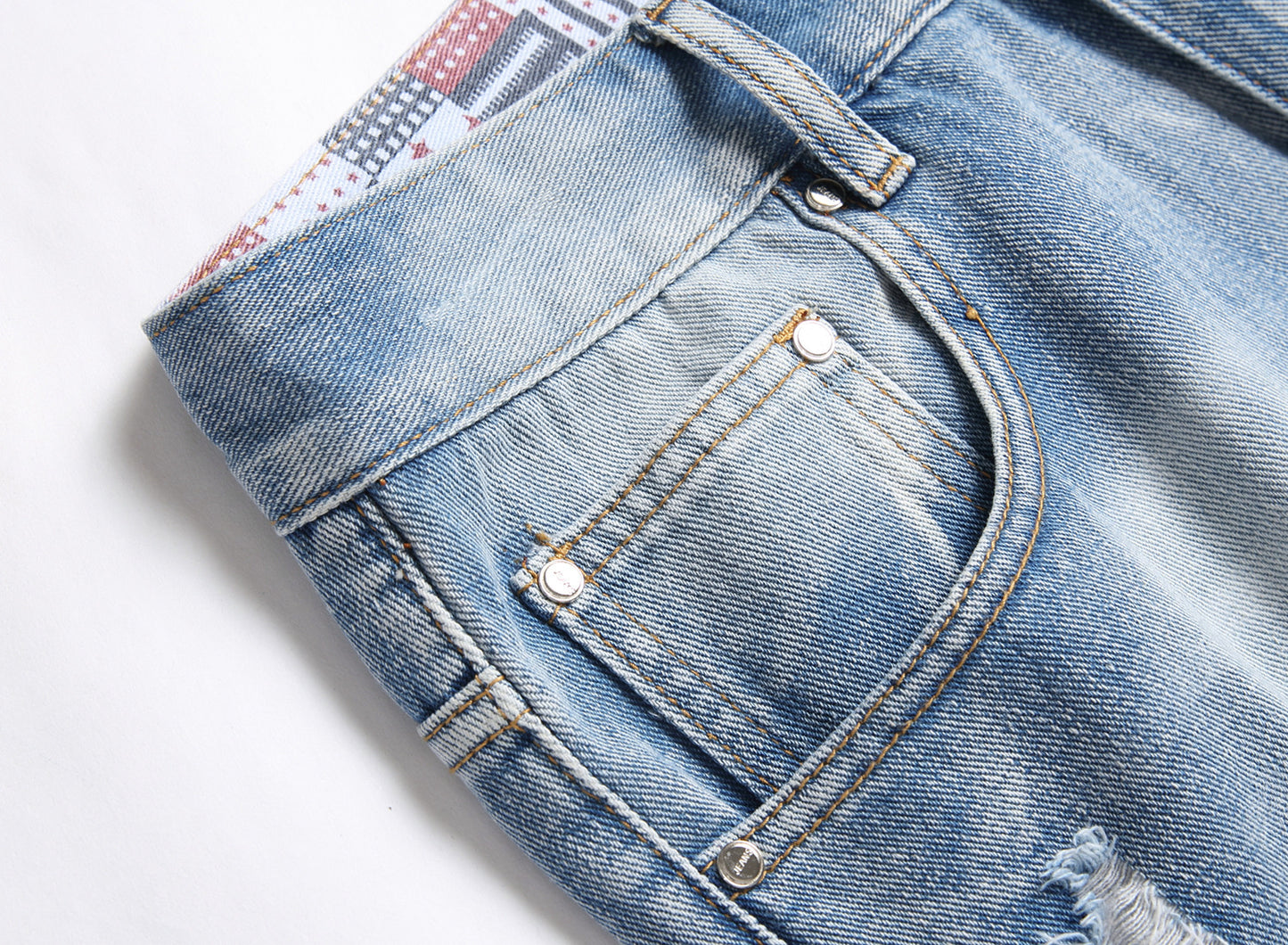 Worn Ripped Men's Five-point Denim Shorts