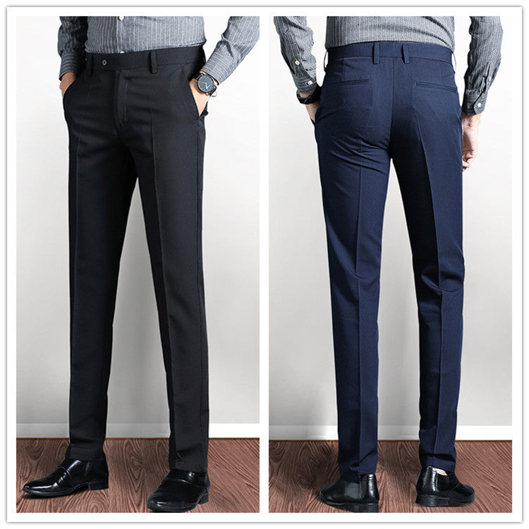 Youth Slim Straight Four-Sided Stretch Trousers