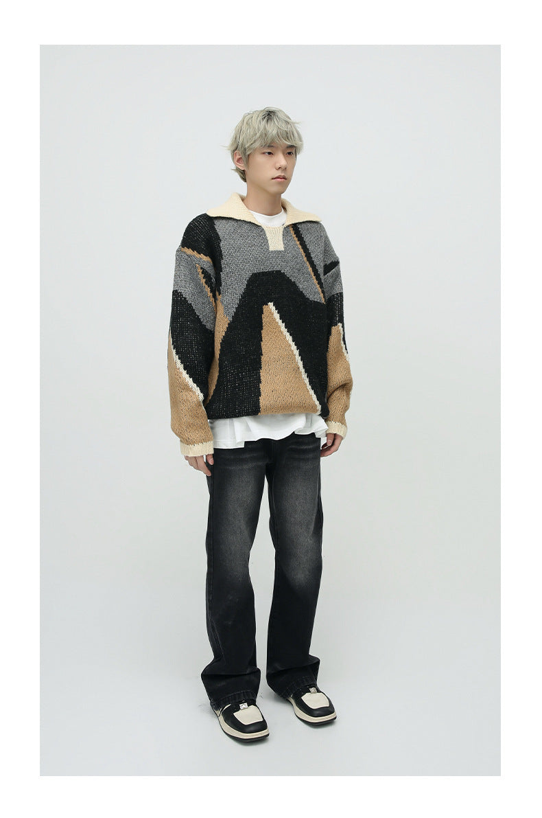 Loose Worn Looking Washed-out Slightly Flared Jeans Men