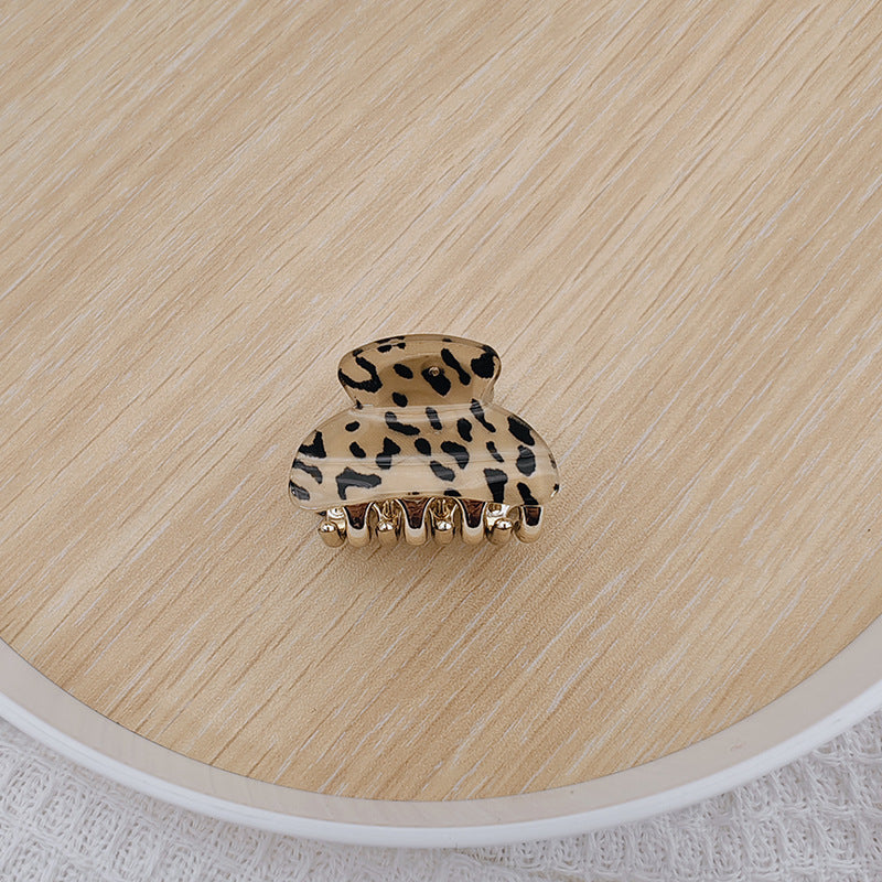 Medium Leopard Print Grip Half Tie Clip Hair Accessories High Ponytail Fixed