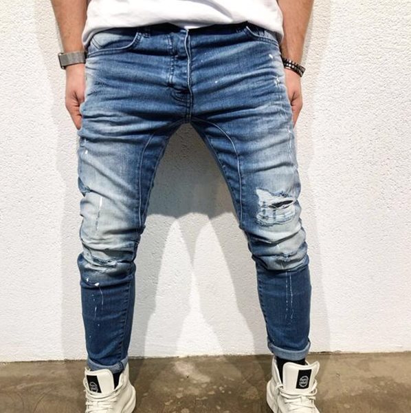 Knee Hole Small Feet Men's Motorcycle Pants