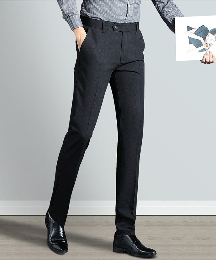Youth Slim Straight Four-Sided Stretch Trousers