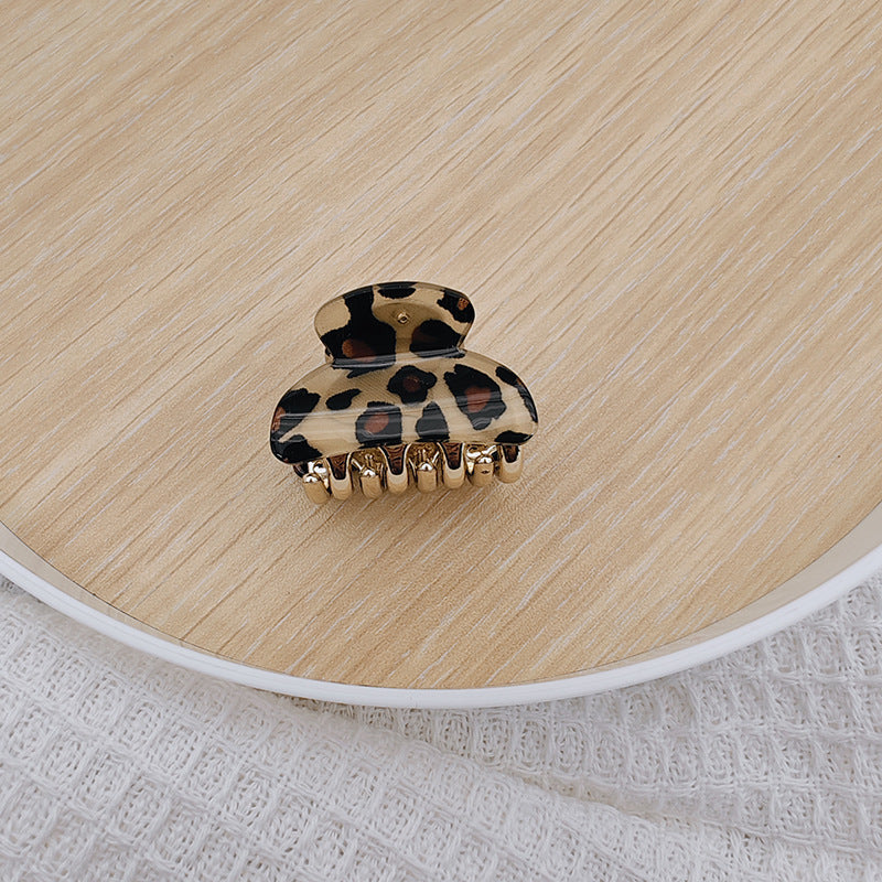 Medium Leopard Print Grip Half Tie Clip Hair Accessories High Ponytail Fixed