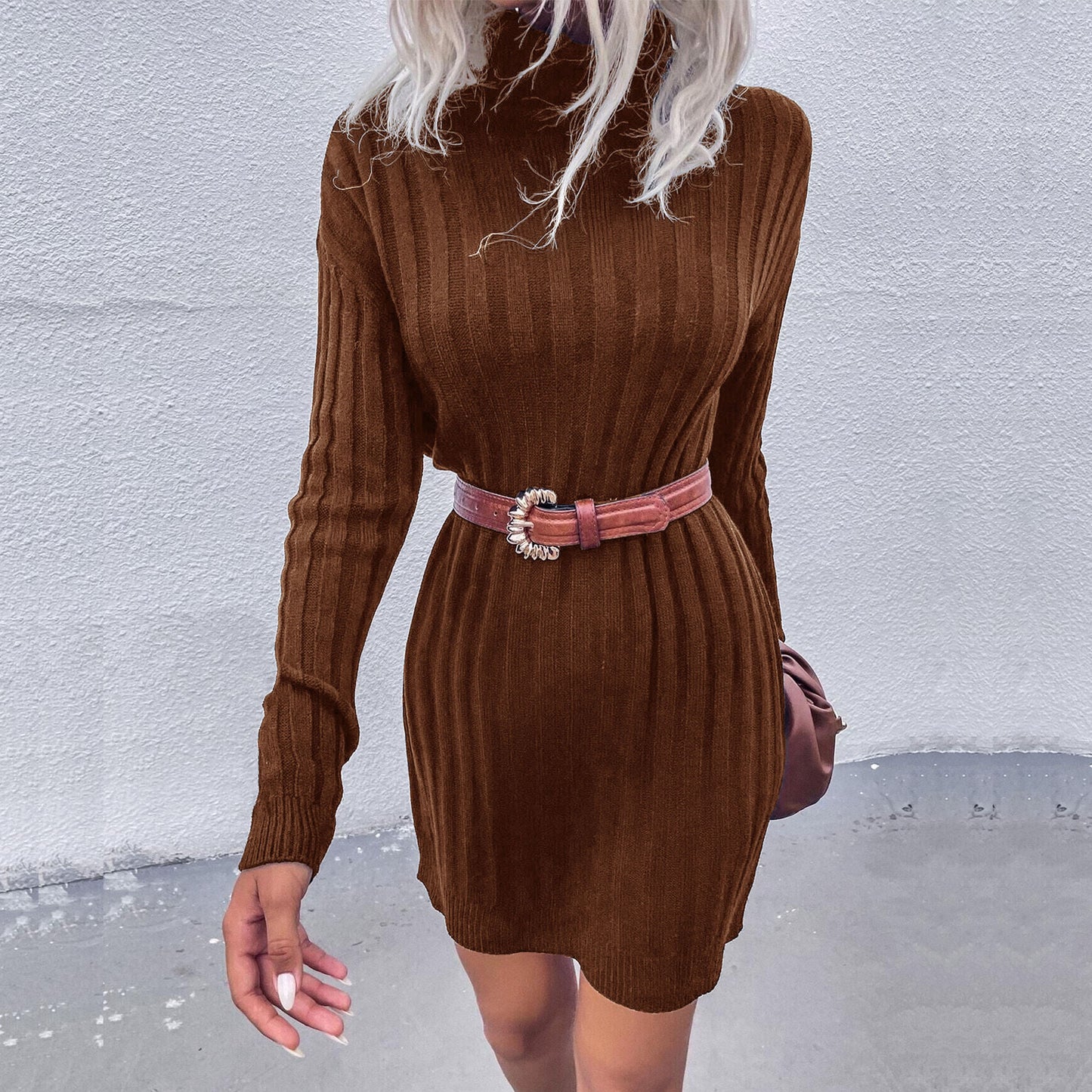 Long Bottoming Pit Knit Sweater Skirt