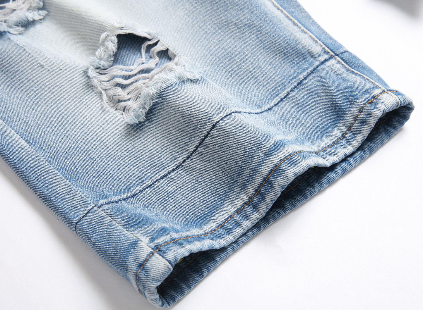 Worn Ripped Men's Five-point Denim Shorts