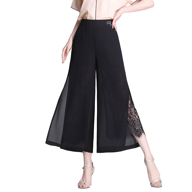 Lightweight simple wide-leg pants