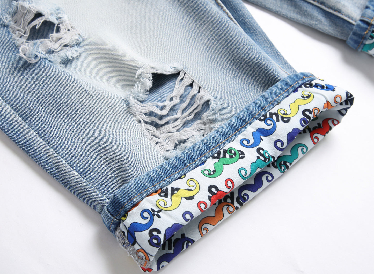 Worn Ripped Men's Five-point Denim Shorts