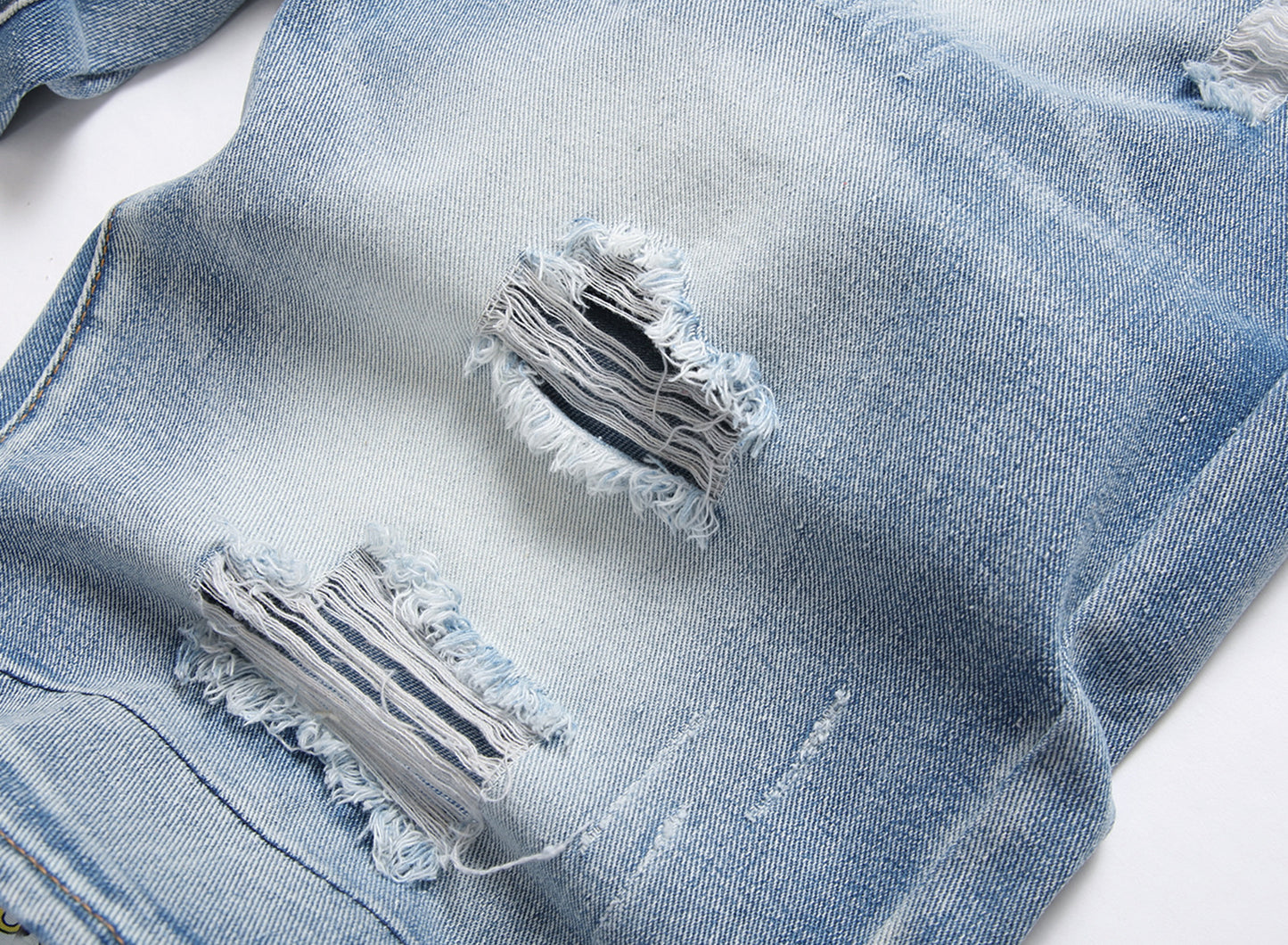 Worn Ripped Men's Five-point Denim Shorts