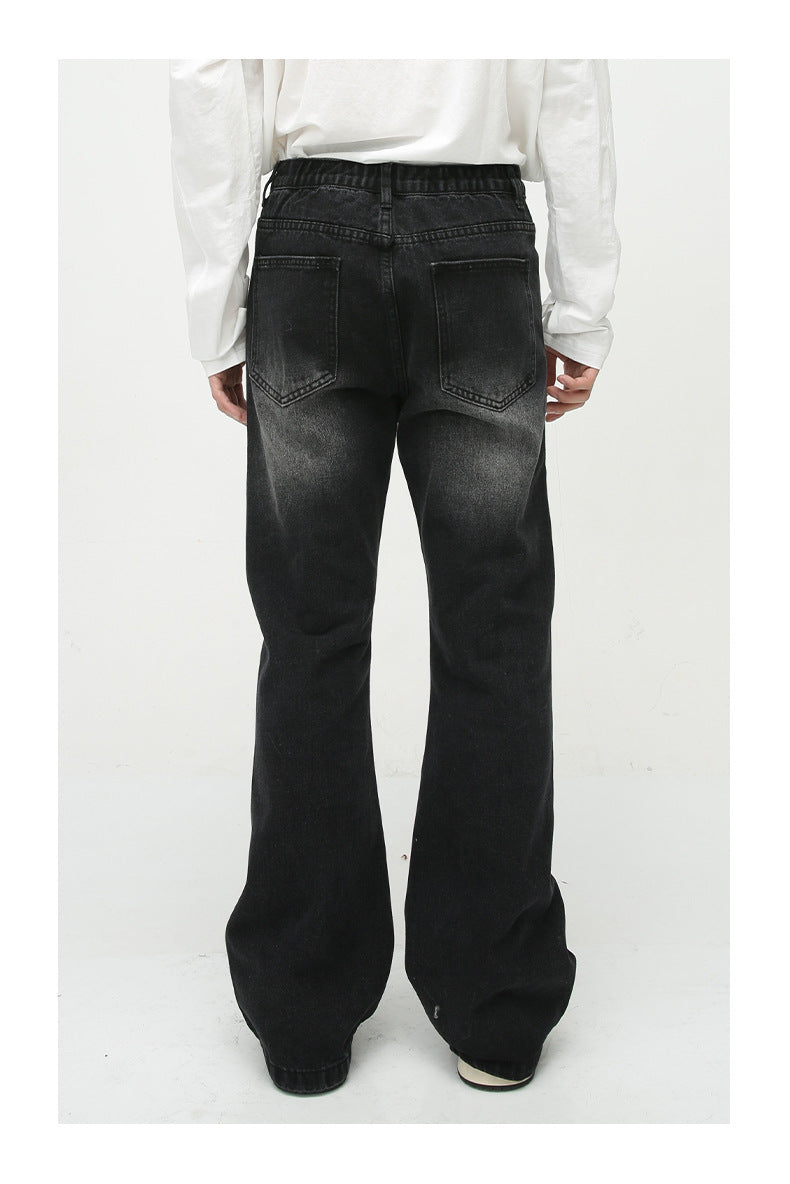 Loose Worn Looking Washed-out Slightly Flared Jeans Men