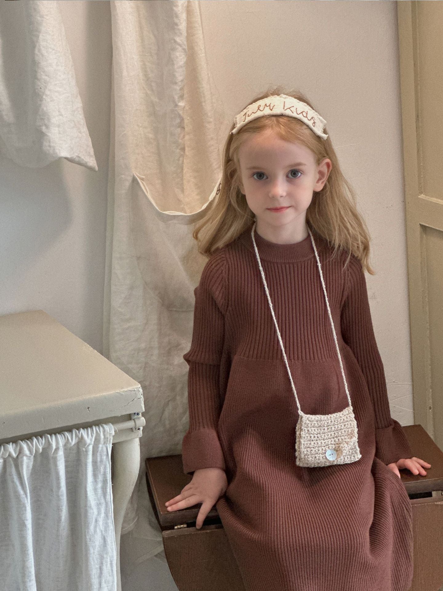 Children's Solid Color Baby Mid-length Sweater Skirt