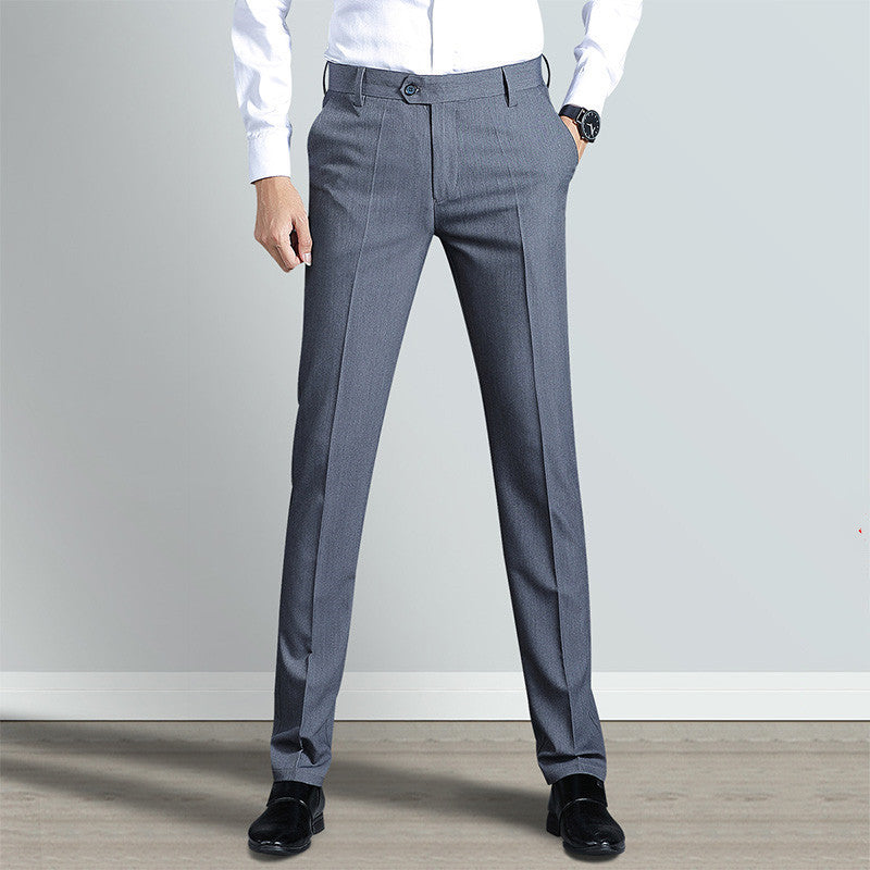 Youth Slim Straight Four-Sided Stretch Trousers