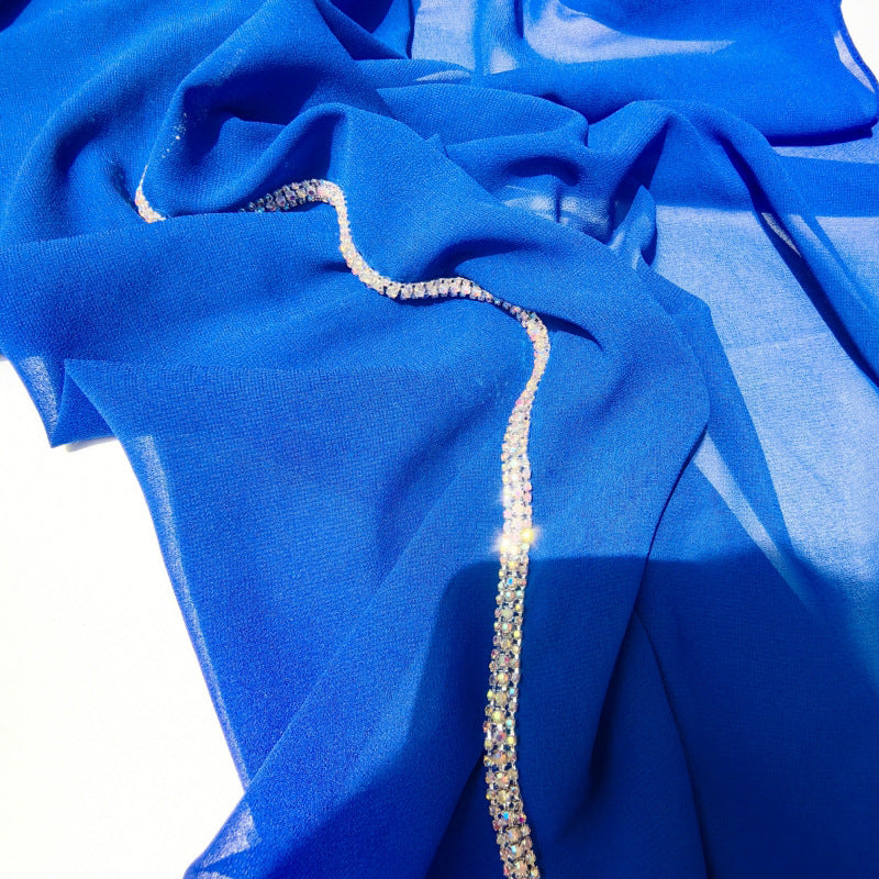 Light Diamond Chiffon Solid Color Women's Toe-covered Scarf