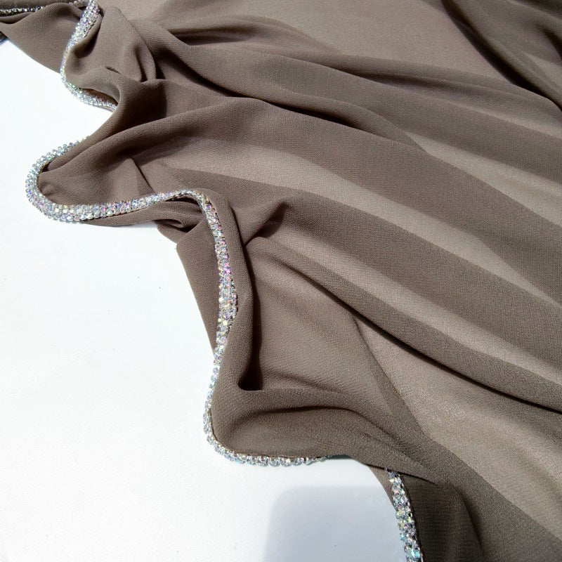 Light Diamond Chiffon Solid Color Women's Toe-covered Scarf