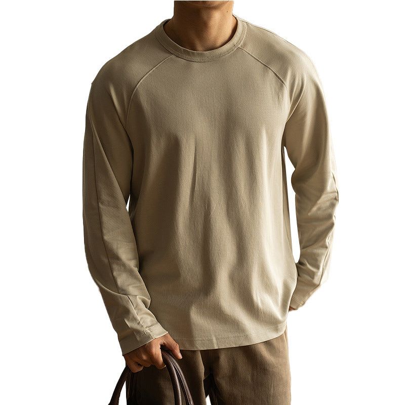 Loose Long Sleeve Solid Color Bottoming Shirt