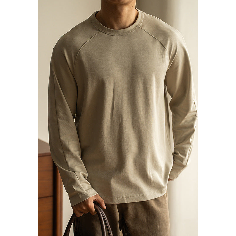 Loose Long Sleeve Solid Color Bottoming Shirt