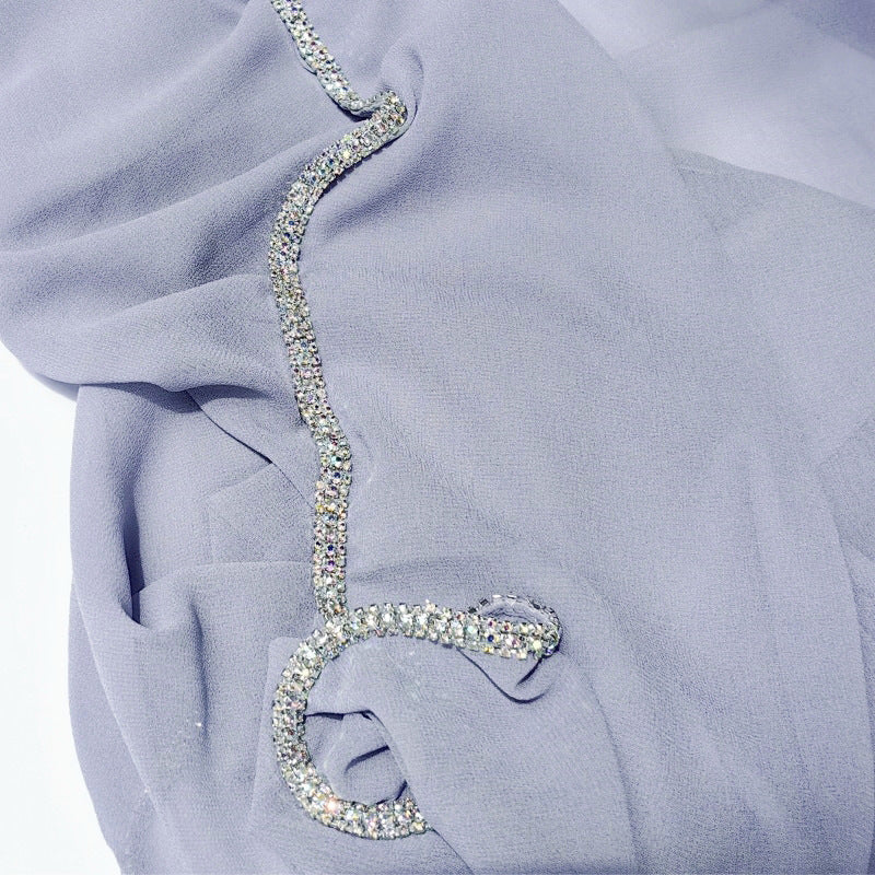 Light Diamond Chiffon Solid Color Women's Toe-covered Scarf