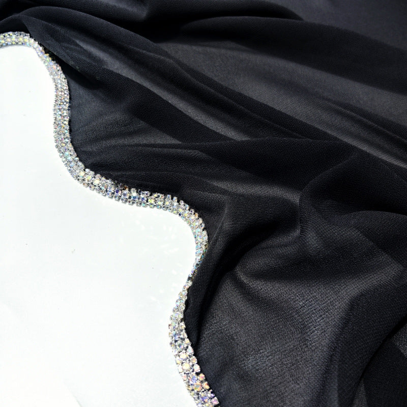 Light Diamond Chiffon Solid Color Women's Toe-covered Scarf