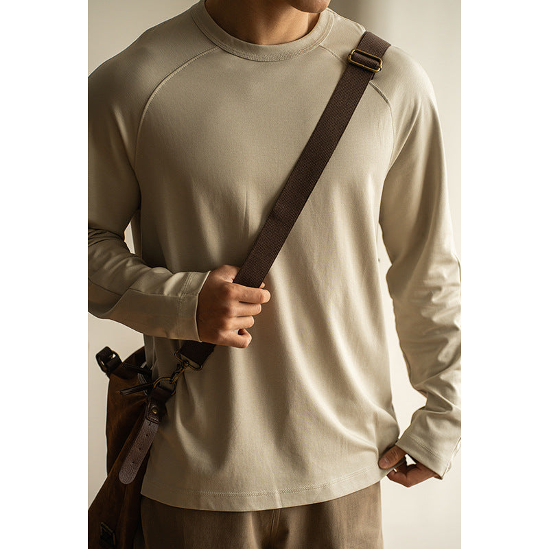 Loose Long Sleeve Solid Color Bottoming Shirt