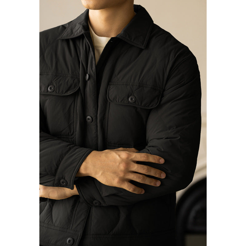 High Density Duck Down Seamless Lapel Down Jacket Men's Autumn And Winter New