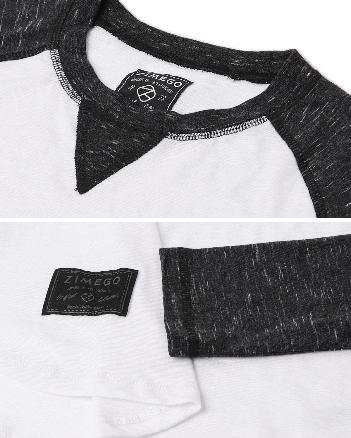 ZIMEGO Men Athletic Fit Baseball Retro Contrast Long Sleeve Raglan T-Shirt