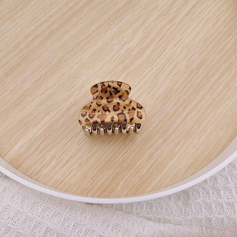 Medium Leopard Print Grip Half Tie Clip Hair Accessories High Ponytail Fixed