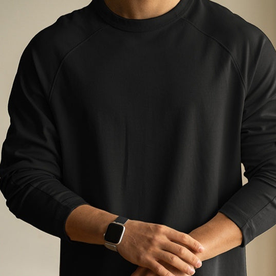 Loose Long Sleeve Solid Color Bottoming Shirt