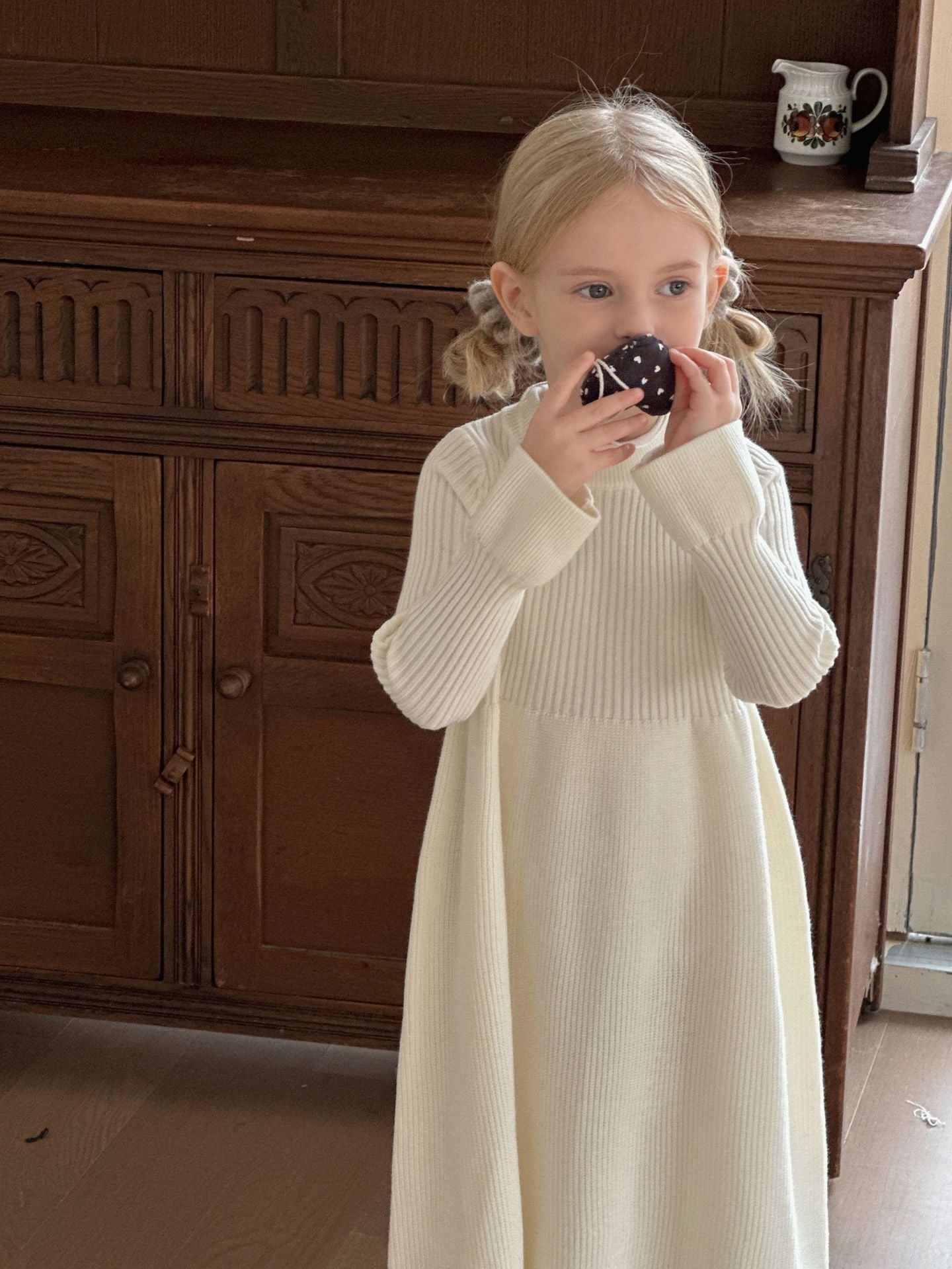 Children's Solid Color Baby Mid-length Sweater Skirt