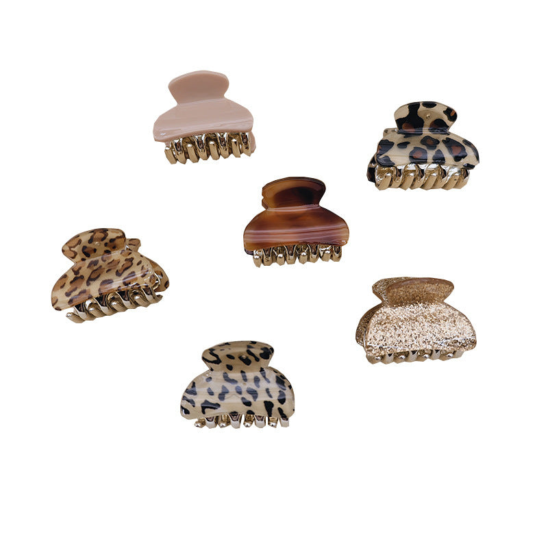 Medium Leopard Print Grip Half Tie Clip Hair Accessories High Ponytail Fixed