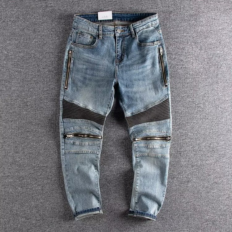 Light Straight-leg Zipper Autumn Japanese Jeans