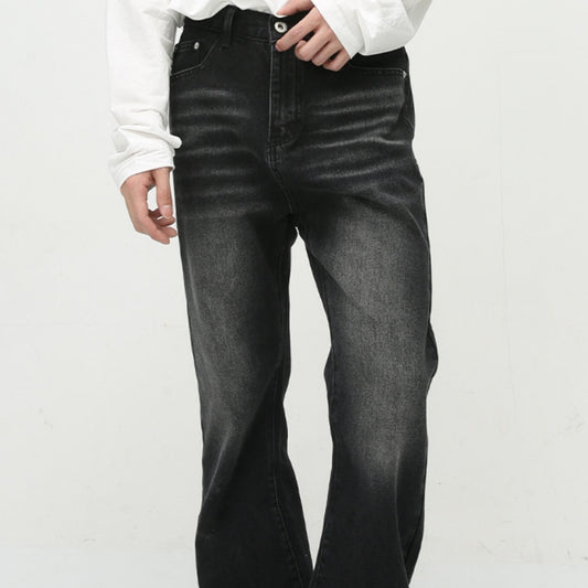 Loose Worn Looking Washed-out Slightly Flared Jeans Men