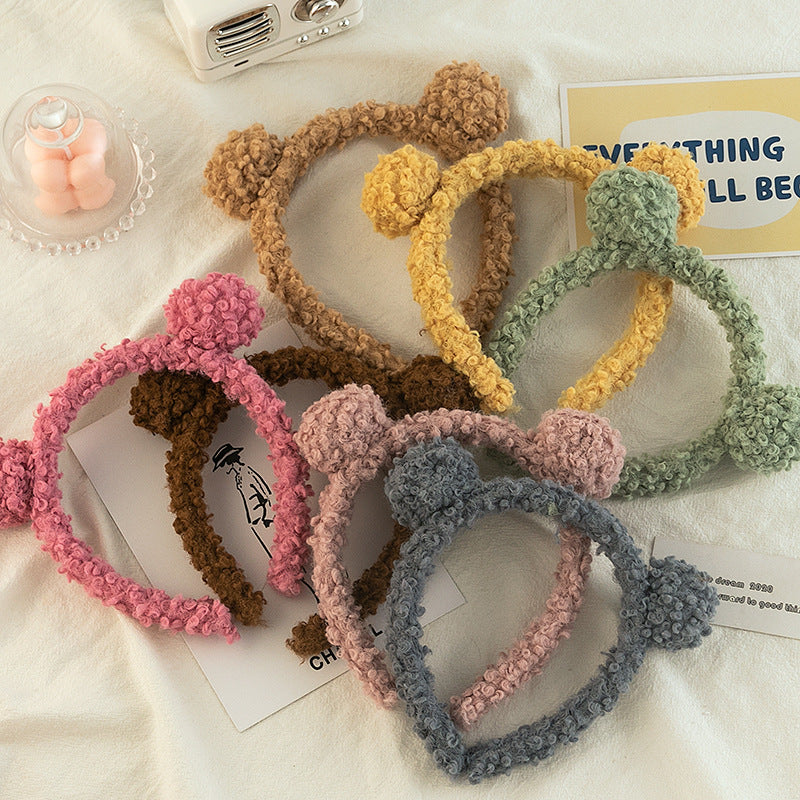 Liathróid Gruaige Cóiréis Headband Plush Headband Gleoite Accessories Gruaige Glan Ceannbheart Dearg