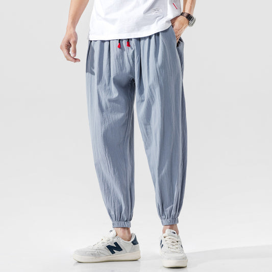 Loose Linen Casual Pants Cropped Trousers