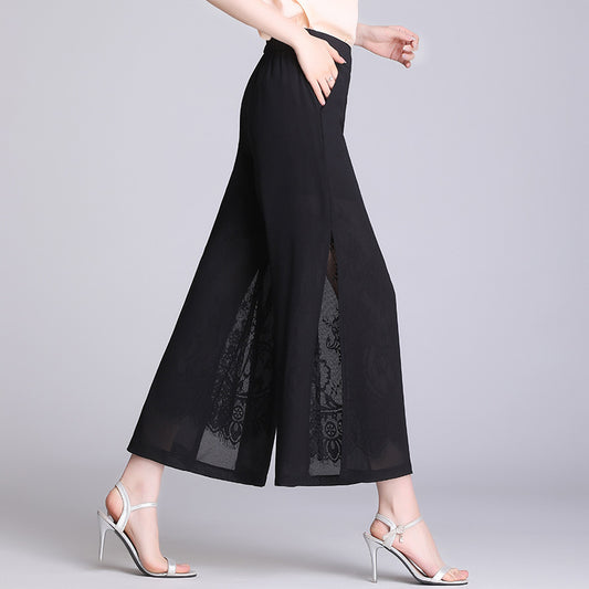 Lightweight simple wide-leg pants
