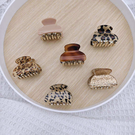 Medium Leopard Print Grip Half Tie Clip Hair Accessories High Ponytail Fixed