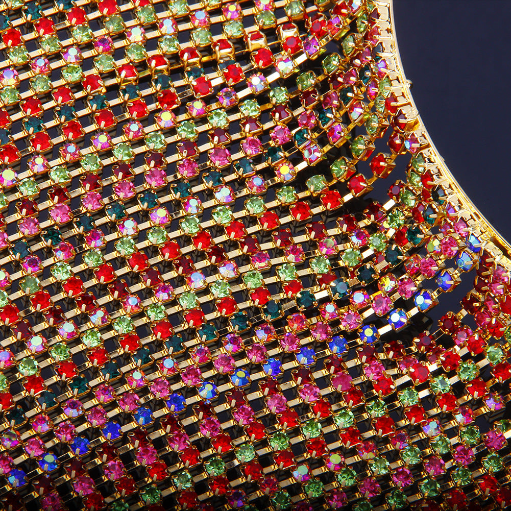 Long Fringed Luxury Rainbow Headband With Diamonds And Fake Bangs Hair Accessories