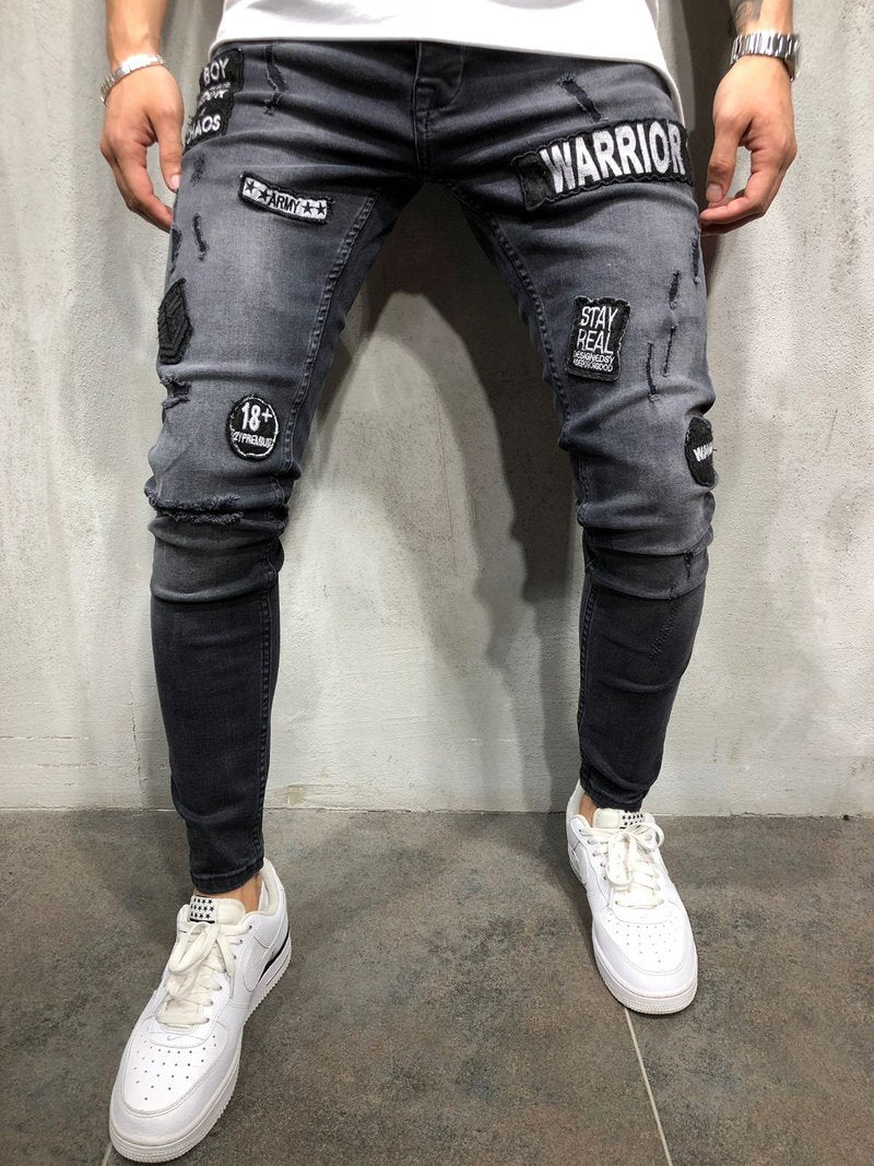 Knee Hole Small Feet Men's Motorcycle Pants