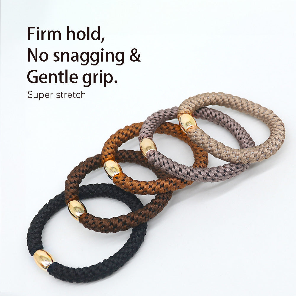 15 Pieces Embroidery Thread Twist High Elastic Hair Bands Women's Rubber Bands Hair Rope Hair Accessories