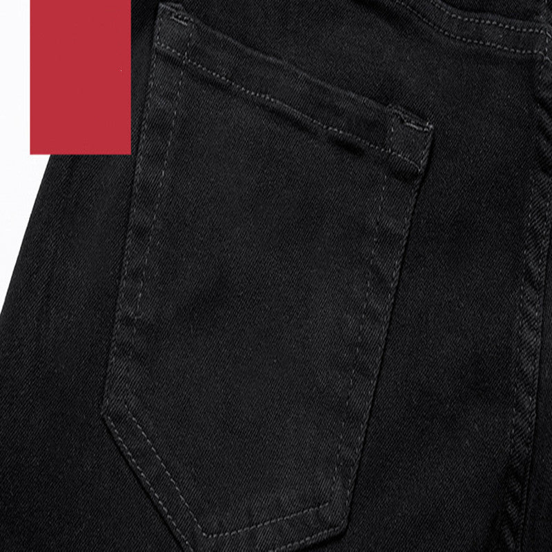 Zipper Cuffs Wide Leg Trousers Unisex Ripped