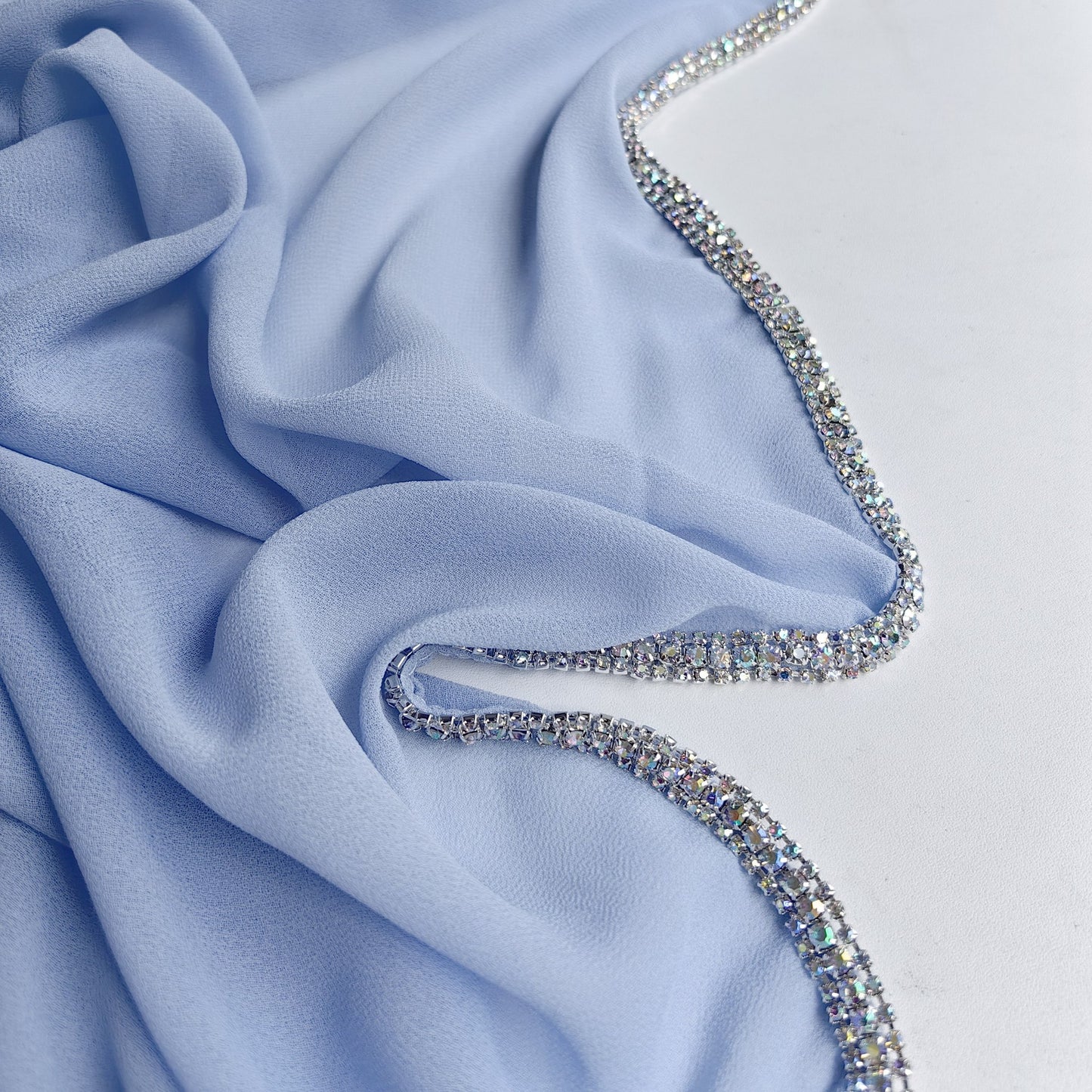 Light Diamond Chiffon Solid Color Women's Toe-covered Scarf