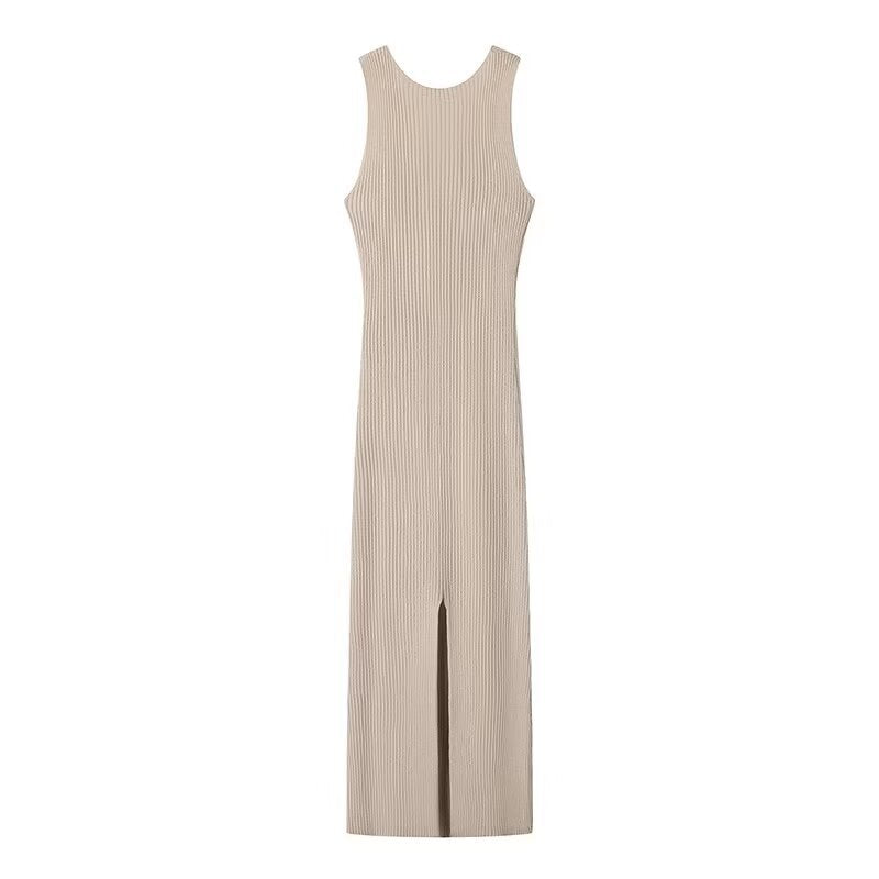 Long Slit Skirt V-neck Sexy Hollow Tight Skirt Knitted