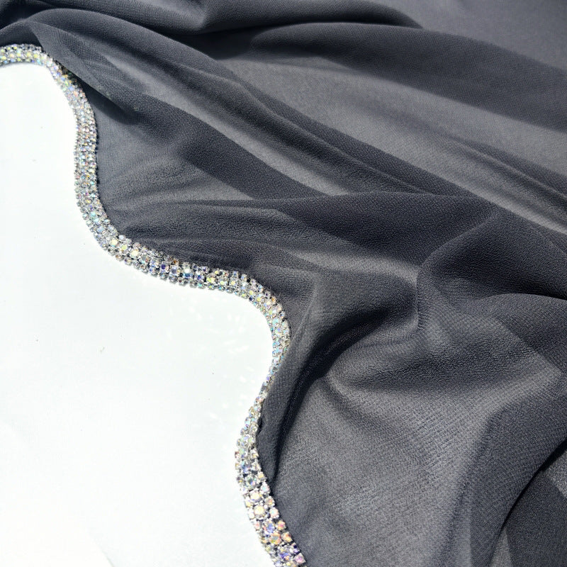 Light Diamond Chiffon Solid Color Women's Toe-covered Scarf
