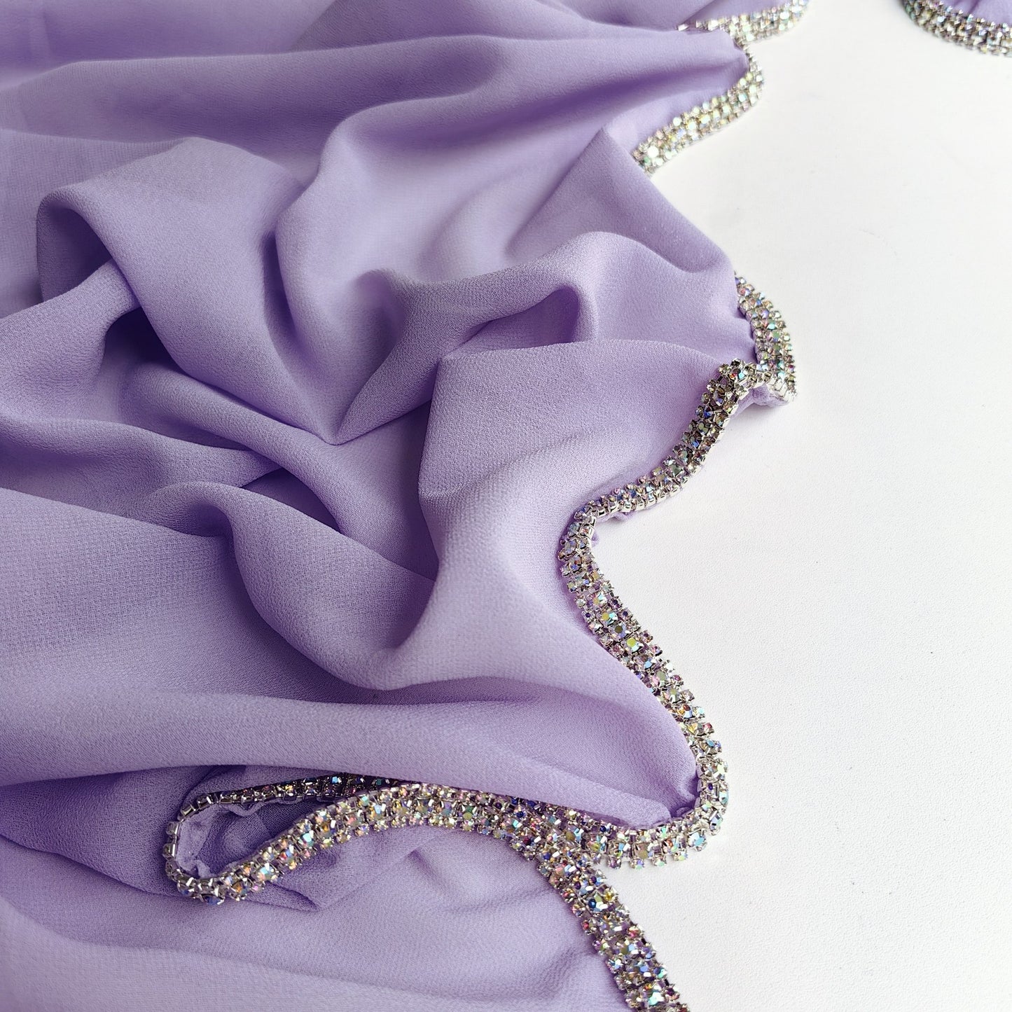 Light Diamond Chiffon Solid Color Women's Toe-covered Scarf