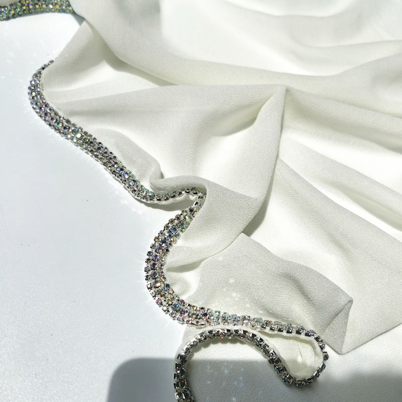 Light Diamond Chiffon Solid Color Women's Toe-covered Scarf